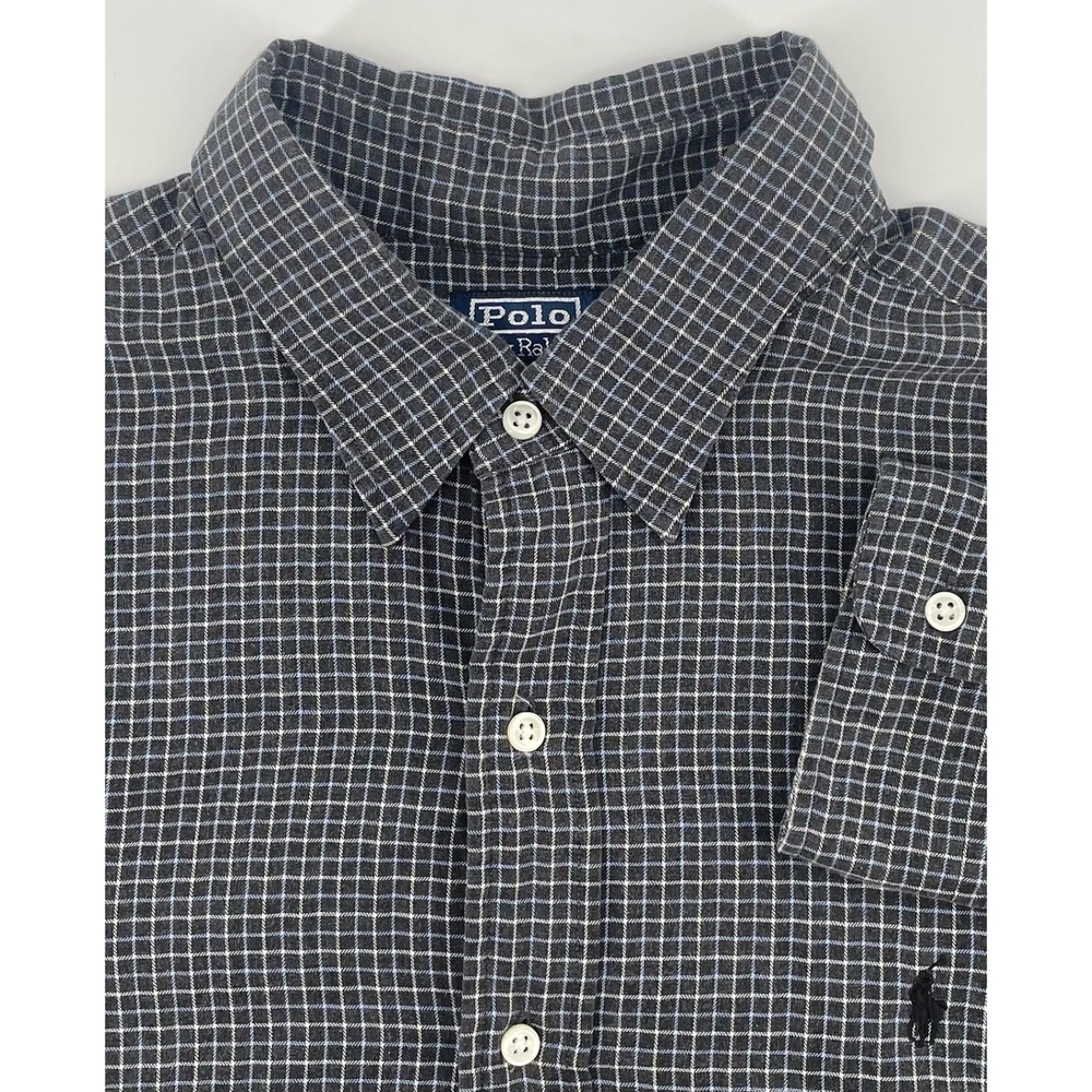 Polo Ralph Lauren Lowell Sport Button Down Shirt Mens XL Black Check Classic